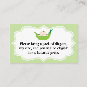 Cartão do chá de fraldas da ervilha doce do Raffle