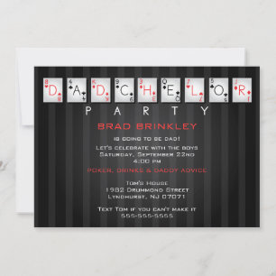 Cartão do chá de fraldas do partido de Dadchelor