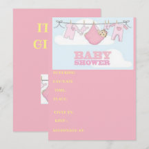 cartão do chá de fraldas é UMA MENINA