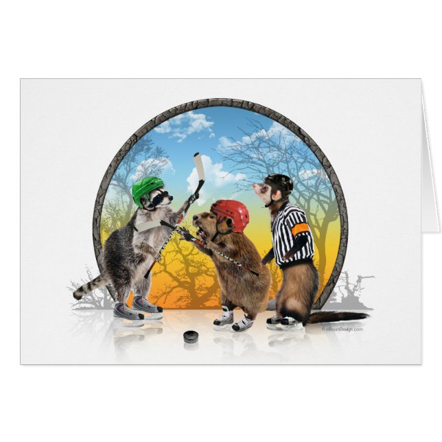 Cartão do clássico do bicho do hóquei (Frente Horizontal)