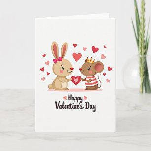 Cartão do Coelho de Valentine Bunny Mouse