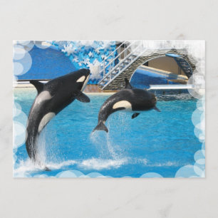 Cartão do convite da baleia