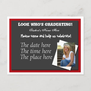 Cartão do convite da graduação da casa aberta