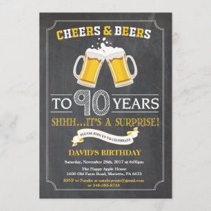 Cartão do convite do aniversário do 90 dos elogios