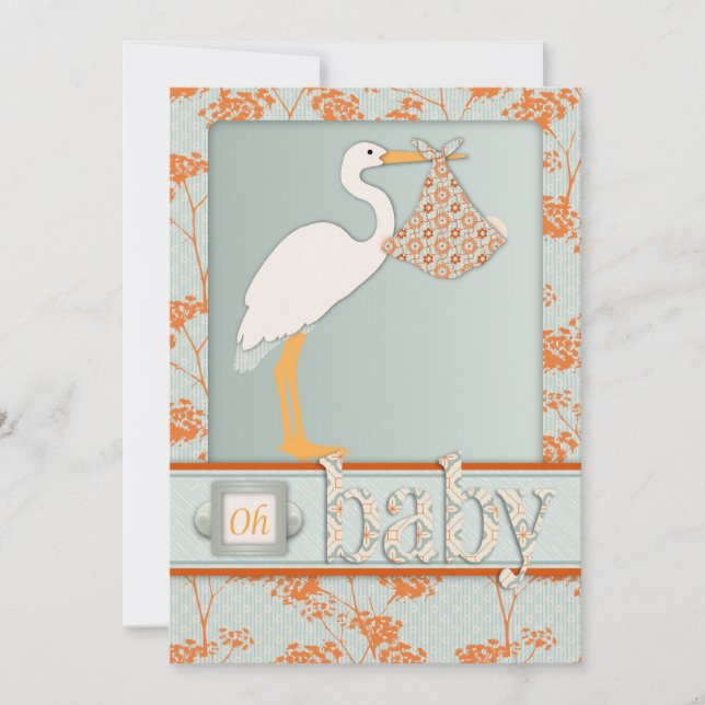 Cartão do convite do bebê dos haicais (Frente)