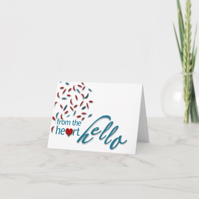 Cartão Do coração olá! (Frente)