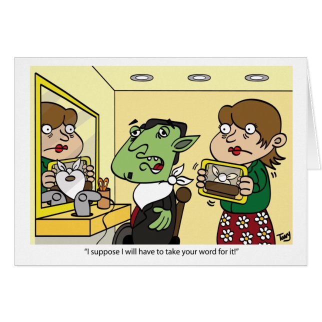 Cartão do corte de cabelo do vampiro (Frente Horizontal)