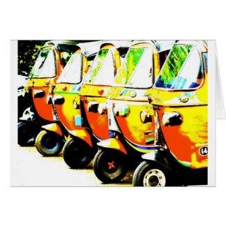Cartão do cumprimento/nota do rickshaw