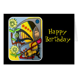 Cartão Do "da abelha abstrata do jardim da modificação