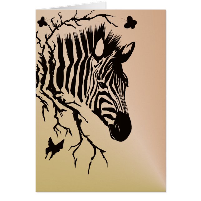 Cartão do design da cabeça da zebra (Frente)