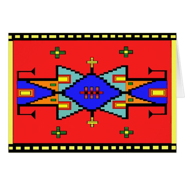 Cartão do design da cobertura dos sonhos de Lakota (Frente Horizontal)