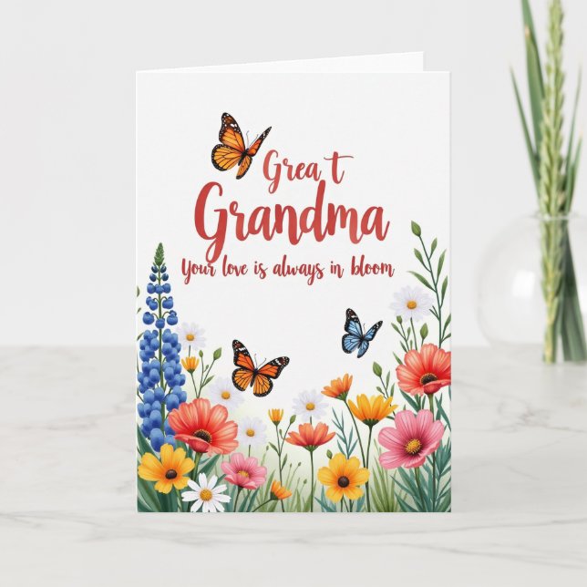 Cartão do Dia com Flores em Aquarela (Frente)