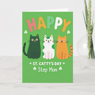 Cartão do Dia da Gata Feliz para Madrasta