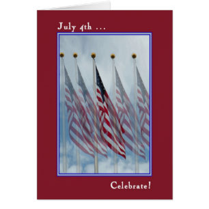 Cartão do Dia da Independência com Cinco Sinalizad