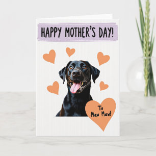 Cartão do Dia da Mãe de Cachorro de Coração
