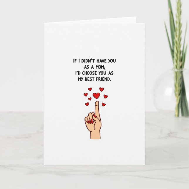 Cartão do Dia da Melhor Mãe e Melhor Amiga (Frente)