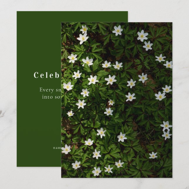 Cartão do Dia da Terra com flores de primavera (Frente/Verso)