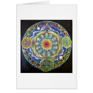 Cartão do Dia da Terra da Mandala de quatro