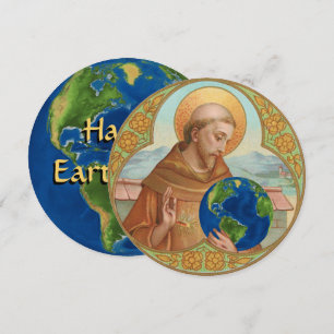 Cartão do Dia da Terra e São Francisco de Assis