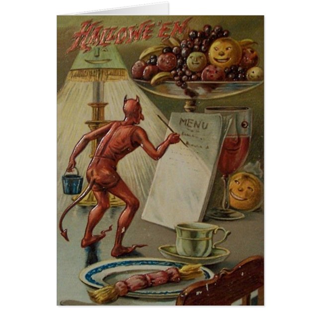 Cartão do Dia das Bruxas do menu do comensal do (Frente)