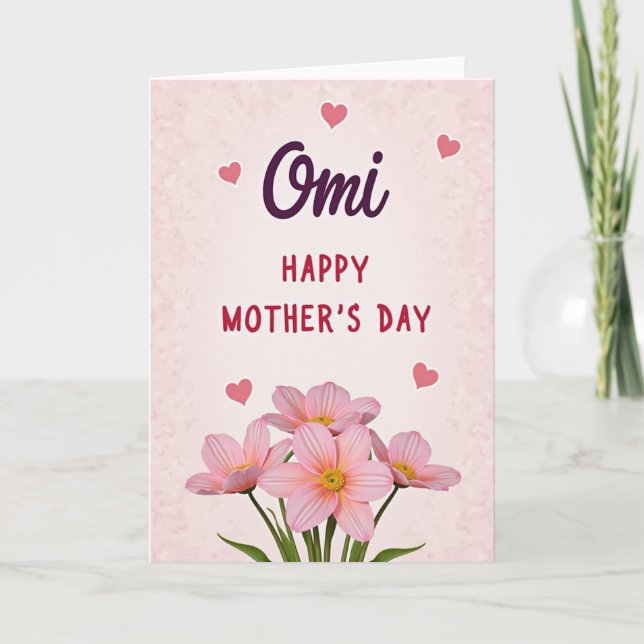 Cartão do Dia das Flores para a Mãe Mais Querida (Frente)