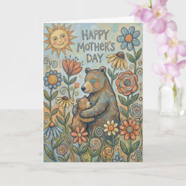 Cartão do Dia das Mães Abraço de Urso