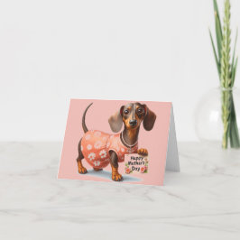 Cartão do Dia das Mães Adorável Dachshund