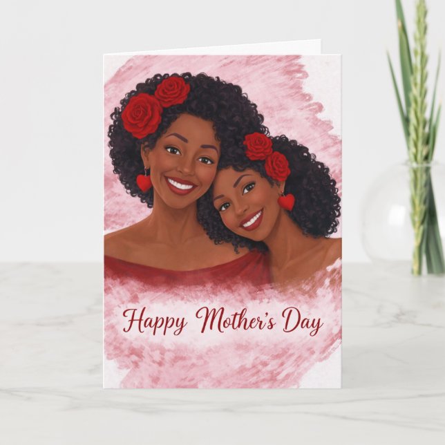 Cartão do Dia das Mães Afro-Americano (Frente)