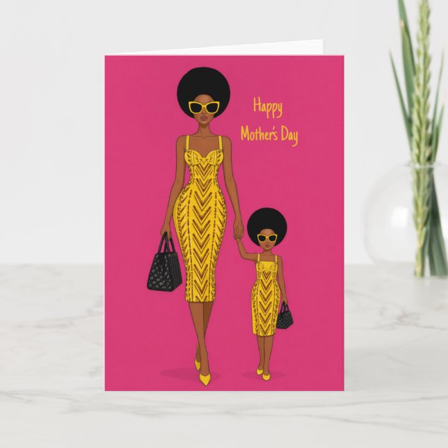Cartão do Dia das Mães Afro-Americano (Frente)