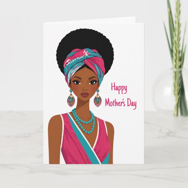 Cartão do Dia das Mães Afro-Americano (Frente)
