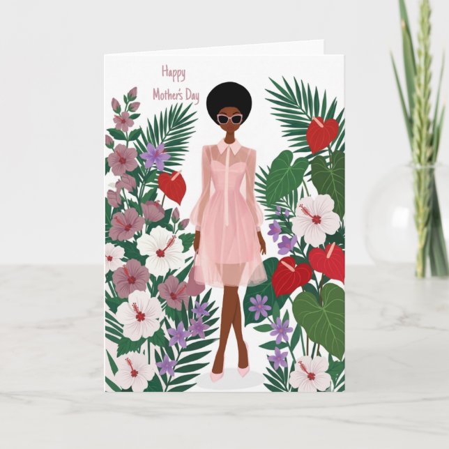 Cartão do Dia das Mães Afro-Americano (Frente)