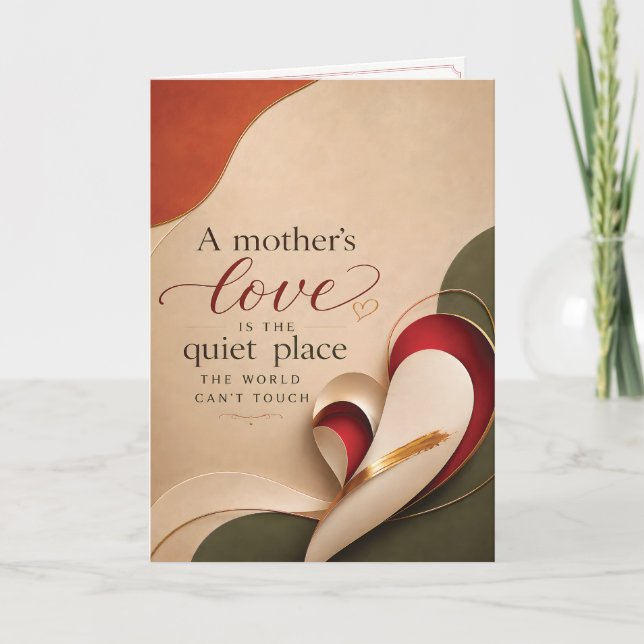 Cartão do Dia das Mães Amor de Mãe Lugar Tranquilo (Frente)