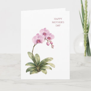 Cartão do Dia das Mães Aquarela Orquídea Floral El