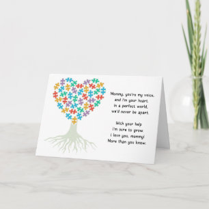 Cartão do Dia das Mães Autismo Neurodivergente Aut