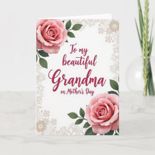 Cartão do Dia das Mães Avós Carmesim