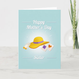 Cartão do Dia das Mães Azul Celeste para Irmã