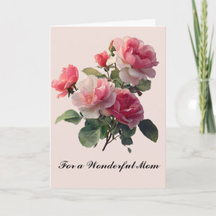 Cartão do Dia das Mães Buquê de Rosas Floral Bonit