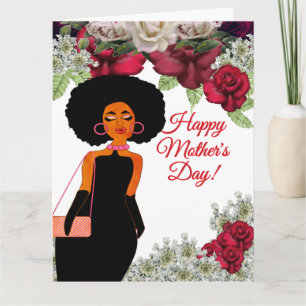 Cartão do Dia das Mães Burgundy Roses África Améri
