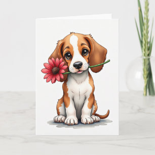 Cartão do Dia das Mães Cachorrinho Inocente