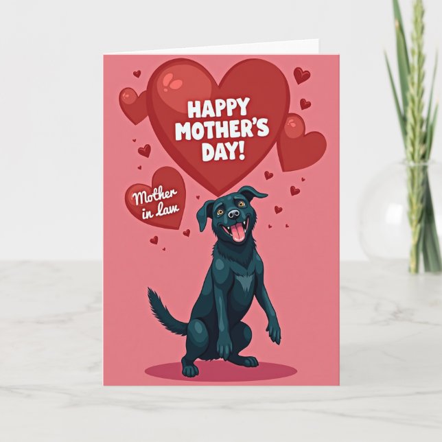 Cartão do Dia das Mães Cachorro Doce (Frente)