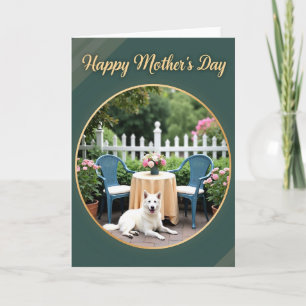 Cartão do Dia das Mães Cachorro e Flores