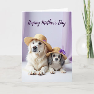 Cartão do Dia das Mães Cachorros Fofos