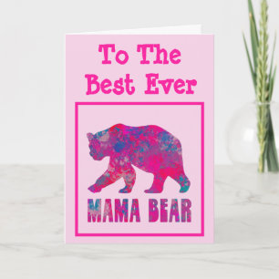 Cartão do Dia das Mães Cascade Pink Mama Bear