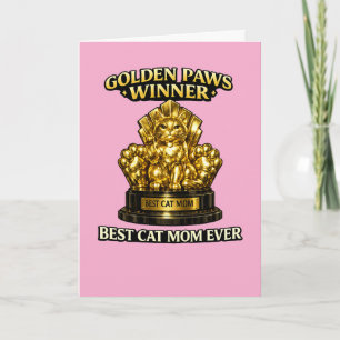 Cartão do Dia das Mães Cat Mom - Vencedor Golden P