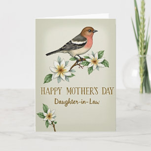 Cartão do Dia das Mães Chevron Bird Branch