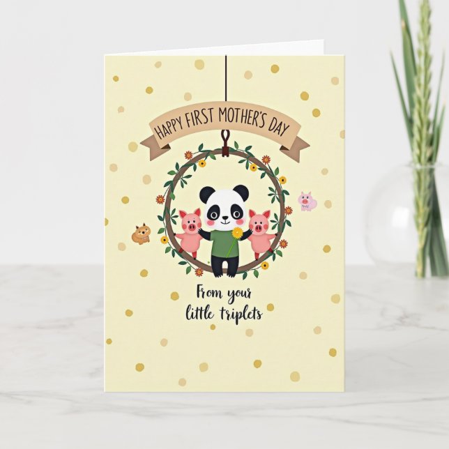 Cartão do Dia das Mães com Amigos Florais (Frente)