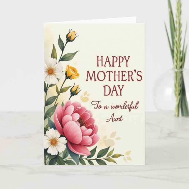 Cartão do Dia das Mães com Aquarela (Frente)