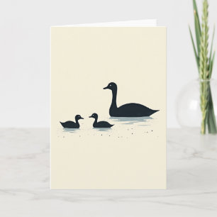 Cartão do Dia das Mães com Aves Aquáticas Luminosa