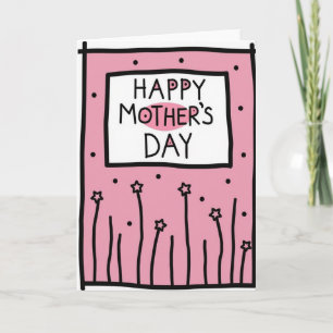 Cartão do Dia das Mães com Bolinhas Rosa