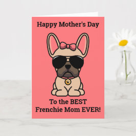 Cartão do Dia das Mães com Bulldog Francês Fêmea C